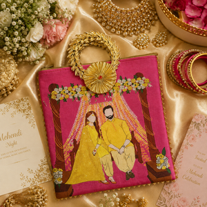 Bolsa de Regalo para Boda con Diseño de Mehendi, Bolsa de Regalo para Invitados con Asa, para Haldi, Sangeet, Nikkah, Dholki, Regalo de Bienvenida para Bodas - Product Image 2