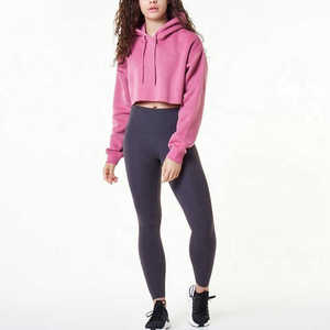 เสื้อสเวตเตอร์มีฮู้ดสีชมพูสำหรับผู้หญิง แขนยาวแบบปกติ ผ้าฝ้ายถัก สวมใส่ในฤดูใบไม้ร่วง - Product Image 4