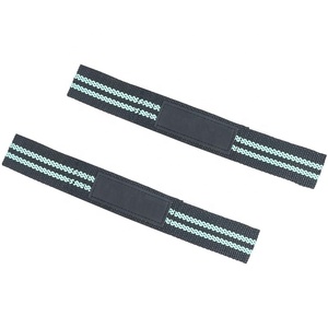 Sangles d'haltérophilie en coton avec logo personnalisé et impression de gel de silicone Sangles d'haltérophilie de gymnastique Sangles de poignet de 24 pouces avec rembourrage en néoprène - Product Image 3