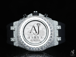Diamond Inlay <b>Automatic</b> Mechanical Tourbillon <b>Chronograph</b> Watch Sapphire Crystal Stainless Steel Case Rubber Black Strap Luxury - Product Image 4