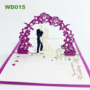 บัตรเชิญงานแต่งงานแบบป๊อปอัพทำมือ3D ตัดเลเซอร์สำหรับเจ้าสาวและเจ้าบ่าวหรูหราตามสั่ง - Product Image 6