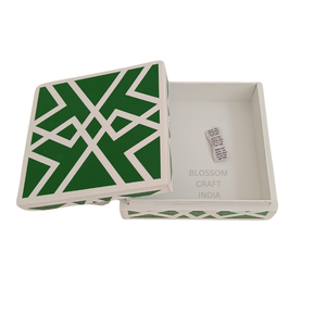 Boîte de rangement en résine élégante, design raffiné, finition lisse, matériau durable, idéale pour l'emballage de cadeaux, la décoration de la maison - Product Image 2