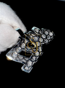 Collier personnalisé double couche Hip Hop nom Bling lettres de script personnalisées avec diamant glacé VVS Moissanite pour rappeur Proms - Product Image 3