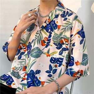 Chemise Hawaïenne Tendance pour Homme à Manches Courtes en Tissu Glacé, Motif Floral Baroque, Idéale pour les Vacances – Nouveauté Dropshipping - Product Image 3