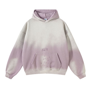 เสื้อฮู้ดดี้โอเวอร์ไซส์ผู้ชาย สีพื้น ผ้าฝ้ายฟอก ทรงเฟรนช์เทอร์รี่ มีกระเป๋า ดีไซน์สไตล์สตรีทแวร์สำหรับฤดูใบไม้ร่วง - Product Image 5