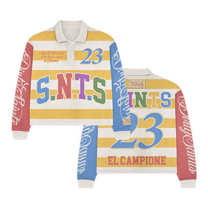 Camiseta de Rugby de Algodón Grueso de 240 GSM, Azul y Blanco con Paneles Horizontales, Manga Larga, Logotipo Personalizado, Camisetas de Polo de Rugby para Hombre - Product Image 6