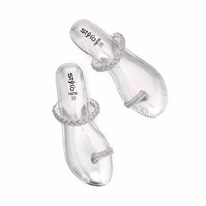 Sandales à talons argentées Fancy Chappal FN0766 - Product Image 1