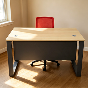 Modern Epoxy-Coated Metal Leg Extendable Rectangular <b>Office</b> Desk Durable Chipboard Melamine Finish Commercial Home Use AY <b>Office</b> - Product Image 1