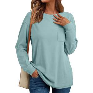 2025 femmes automne hiver à la mode coupe ample hauts avec Logo brodé mignon épais t-shirts XL taille croisière tenues - Product Image 3