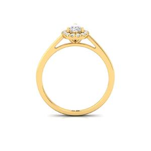 Luxury Pear Cut Round Lab Grown Diamond <b>Solitaire</b> <b>Ring</b> 925 Sterling <b>Silver</b> 10K Gold Plated Finish for Women Wedding/Anniversary - Product Image 3