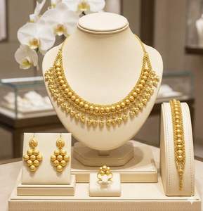 Wholesale Fashion Jewelry 14K 18K 24K Micron <b>Gold</b> Filled Dubai Style Necklaces France & European Traditional Design Jewelry <b>Set</b> - Product Image 1