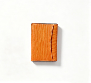 Popular Item Castello Handmade High Quality Genuine Cowhide <b>Embossed</b> Leather Soft Leather Slim <b>Card</b> Case Ripple Texture - Product Image 3