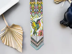 MEJOR OFERTA Collar de colibrí con cuentas, joyería de animales tropicales, collar único hecho a mano, llamativo, brillante y divertido para el verano - Product Image 5