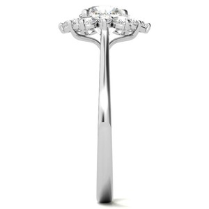 Anillo de Moissanita con Halo Oculto, Plata de Ley 925, Chapado en Oro Blanco, Anillo de Compromiso Solitario, Anillo de Promesa Nupcial, Regalo de Aniversario - Product Image 2