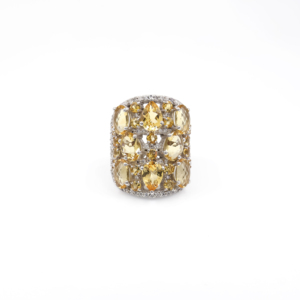 925 Sterling Silver Natural <b>Citrine</b> <b>Ring</b> Rhodium Plated OEM ODM Fine Jewelry - Product Image 2