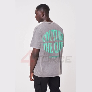 T-shirts surdimensionnés de haute qualité pour hommes Logo personnalisé Streetwear Design graphique Jersey de coton lourd Jersey lavé - Product Image 3