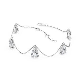 Bracelet éblouissant en or rose 9 carats avec diamants de laboratoire taille poire de 2,00 CTW - Product Image 4