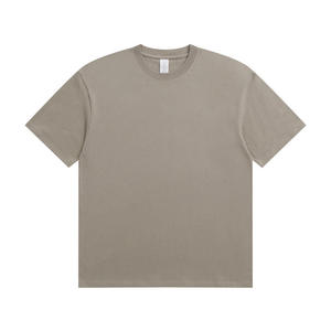 Men 260G Heavyweight Combed Cotton T Shirt Loose Fit Solid White Tee Custom Logo Embroidery OEM Casual Streetwear Blank T-Shirt - Product Image 5