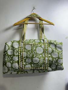 Bolsos de Algodón Kantha Acolchados con Costuras Tradicionales, Estampados y Asas Suaves para Viajes y Uso Diario - Product Image 2