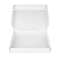 Adyverse Creation Dossiers en papier kraft écologique 3 plis blancs 5x5x1 pouces, emballage ondulé, ruban, forme personnalisable pour