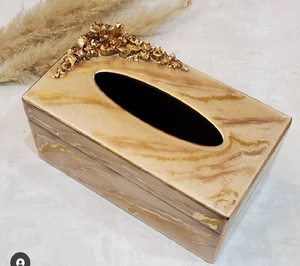 Elegante caja de pañuelos de metal con brillo negro y filigrana plateada para una decoración del hogar coordinada, disponible a precios de mayorista. - Product Image 3