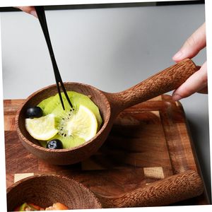 Paquete de 2 cucharas de madera para cocina, 8.5 pulgadas, cuchara grande de madera maciza para arroz, cuchara multiusos para sales de baño, para servir - Product Image 5