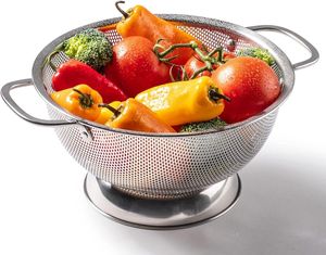 Reliable Stainless Steel <b>Colander</b> For Washing Draining Straining And Preparing Everyday Kitchen Foods Easily - Product Image 1