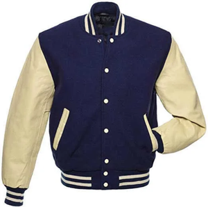 Custom Logo Classic Embroidery <b>Black</b> Couple College Baseball Men's <b>Jacket</b> Letterman Light Blue Varsity <b>Jacket</b> - Product Image 1