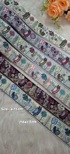 Dentelle en organza brodée à l'ordinateur, motif floral vintage multicolore, écologique, motifs vibrants, pour vêtements, artisanat, textile - Product Image 4