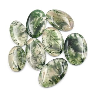 Agate verte naturelle, cabochon en pierre précieuse, vente en gros, pierres en vrac pour la fabrication de bijoux, décoration intérieure, éducation, agate ovale - Product Image 1