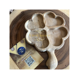 <b>Large</b> quantity best price Vietchoice Eco Friendly Handmade Wooden Serving Tray Decorative Shape Food Tray Round Wooden - Product Image 3