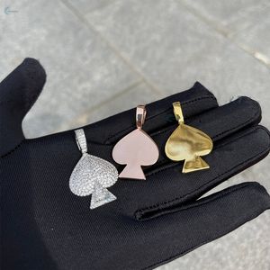 Colgante de Diamante Cultivado en Laboratorio Incoloro Estilo Rapero, Colgante Unisex con Diseño de As de Espadas, Colgante Hip Hop de Plata de Ley 925 - Product Image 6