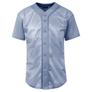 Camiseta de Béisbol con Cuello en V para Hombre, Manga Corta, Transpirable, de Malla, Color Sólido, Cierre de Botones, Corte Regular, Ropa Deportiva para Adultos - Product Image 1