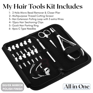 Kit d'extension de cheveux en acier inoxydable de qualité supérieure, finition polie mate, kératine, pour une utilisation commerciale de qualité professionnelle, longue durée - Product Image 6