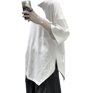T-shirt unisexe à manches courtes, style coréen, tendance, fentes latérales, coupe classique, décontracté, 100% coton respirant - Product Image 3
