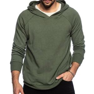 Sudadera con capucha de manga larga de ajuste holgado de algodón 100% para hombre, Jersey holgado liso, sudadera anticontracción, ropa de calle de punto sólido para - Product Image 6
