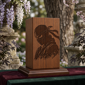 Wooden <b>Memorial</b> Urn Custom Engraved Cremation Keepsake <b>Box</b> Rustic Decorative Tribute Case for Remembrance - Product Image 5