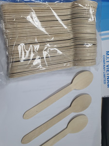 Cuchara de Madera Desechable Ecológica y Biodegradable para Helados, Postres y Comida para Llevar - Product Image 5
