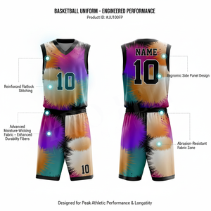Ensemble de maillots de basket-ball personnalisés avec design sublimé, respirant, à séchage rapide, vêtements de sport pour hommes, uniforme d'entraînement pour les équipes de jeunes - Product Image 2