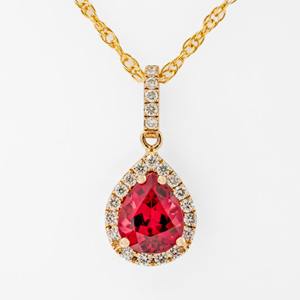 Anillo de Oro Sólido de 14K con Turmalina Rosa y Diamantes en Forma de Pera con Halo, Certificado por IGI, Elegante y Delicado, Regalo de Cumpleaños para Mujer - Product Image 5