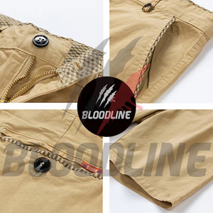 BLOODLINE INTERNATIONAL Short Bermuda décontracté pour homme en PU à motif uni avec taille mi-haute élastique et poches - Product Image 3