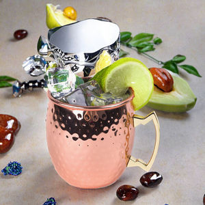 Royal Floral Engraved Copper Drink Cup Tapered <b>Footed</b> <b>Mug</b> Hand Carved Decorative Tableware with Elegant Loop Handle - Product Image 6