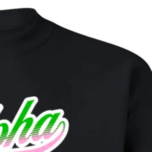 Sudadera Negra con Gráficos AKA, Cuello Redondo, Manga Larga, Puños Acanalados, Informal, para Mujer, Top de Felpa, Moda Urbana, para Uso Diario - Product Image 5