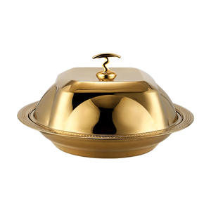 Plateaux ovales en acier inoxydable anti-rouille avec couvercle, tailles 30-55 cm, plaqués or, compatibles lave-vaisselle et écologiques - Product Image 3
