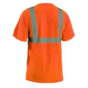 Camiseta de Seguridad de Alta Visibilidad, Hecha de Tela de Algodón, Poliéster y Seda, Tiras Reflectantes de Alta Calidad, ANSI Clase 1, Impermeable, Personalizada - Product Image 6