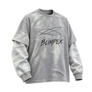Sudadera Unisex Personalizada con Mangas en Capas, Estilo Oversize, Lavado Ácido, Gráfico Desgastado, Cuello Redondo de Felpa Francesa, OEM, Marca Privada - Product Image 2