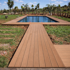 Baldosas de terraza entrelazadas de WPC marrón premium |   Tarima Exterior Compuesta Resistente a la Intemperie para Balcón, Patio y Terraza - Product Image 6