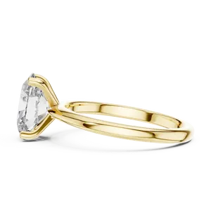 Elegante Anillo de Compromiso con Diamante Ovalado Cultivado en Laboratorio de 2 Quilates, Solitario de Cuatro Puntas con Delicado Tallo, Joyería de Oro Personalizada - Product Image 3