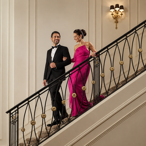 Rampe d'escalier décorative noire et or avec balustres ovales, balustrade intérieure de luxe pour villa, hôtel, design d'escalier - Product Image 2