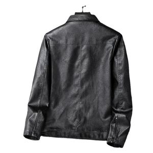 Automne hommes décontracté moto motard veste en cuir manteaux hommes Vintage vêtements d'extérieur formel PU veste mâle surdimensionné veste grande taille - Product Image 4
